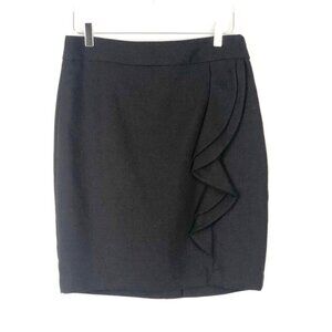 NWT The Limited Pencil Skirt Women's Size 6 Chocolate Brown Ruffled Midi